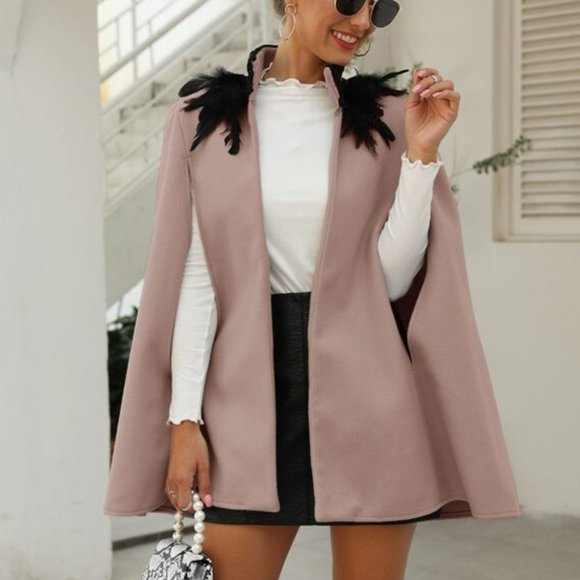 CHIC Feather Detailed Cape - Picture 3 of 10